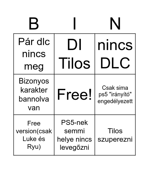 SF6 mondocon módra Bingo Card