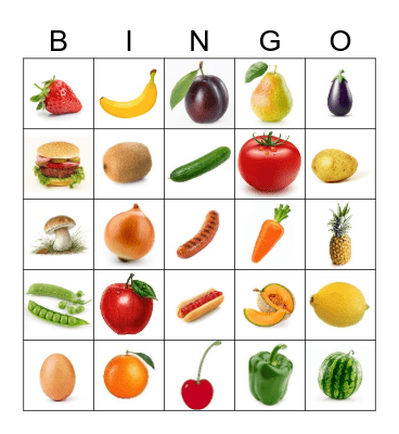 Fruits Bingo Card