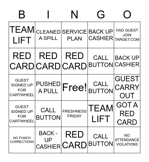 TARGET TM BINGO Card