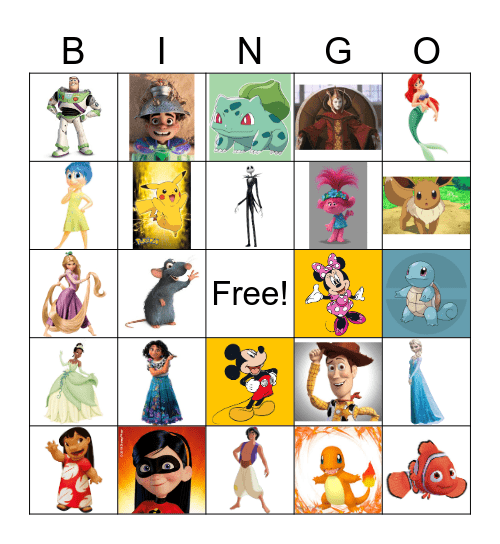 Disney Bingo Card