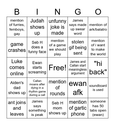 group of just 9 bingo Card
