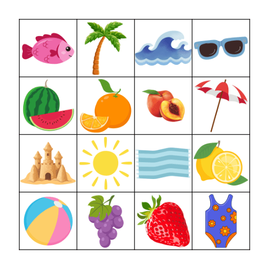 SUMMER BINGO Card
