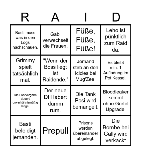 Zero Gravity Bullshit Bingo Card