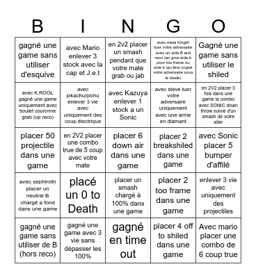 Bingo Or Whiffit SOW Bingo Card