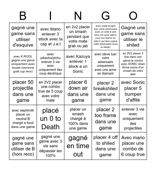 Bingo Or Whiffit SOW Bingo Card