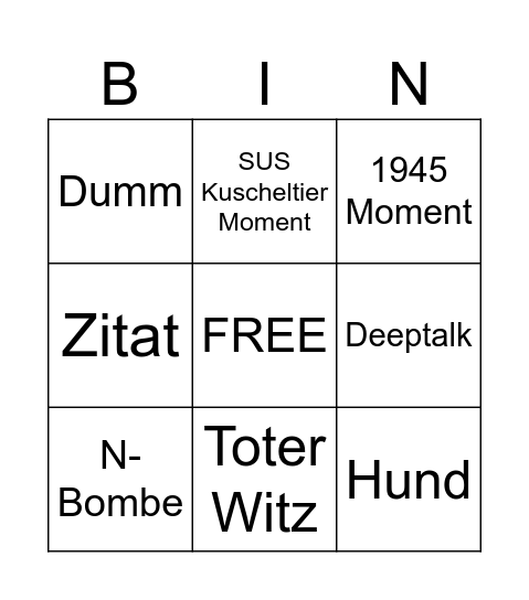 LetsHugo Bingo Card