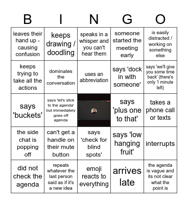 Inside out Bingo Card