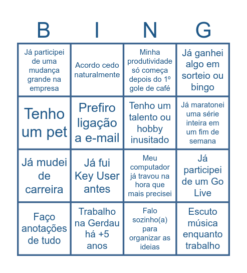 Hana Invoice Outbound Bingo Card