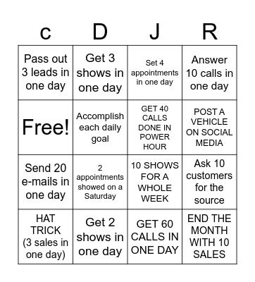 BDC BINGO Card
