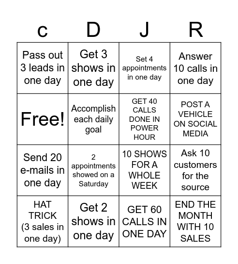 BDC BINGO Card
