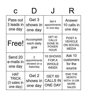 BDC BINGO Card