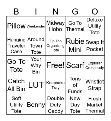 Thirty-One BINGO Card