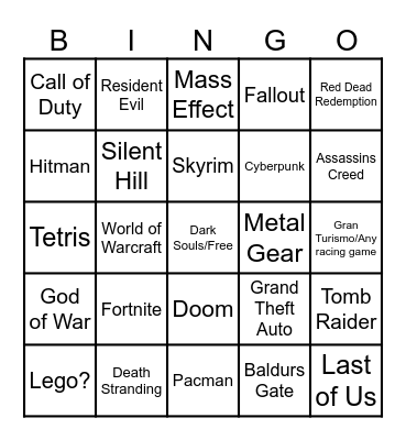 Split Fiction Game References Bingo Card