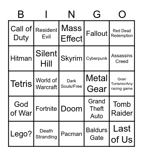 Split Fiction Game References Bingo Card