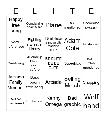 BTE BINGO Card