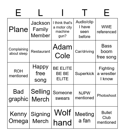 BTE BINGO Card