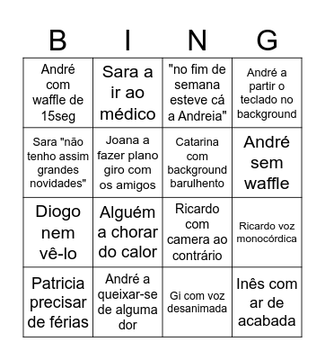 Waffle Bingo Card