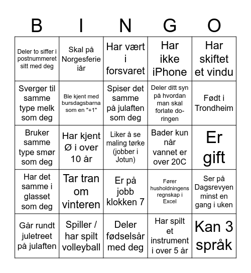 Bli kjent med 60-åringenes venner Bingo Card