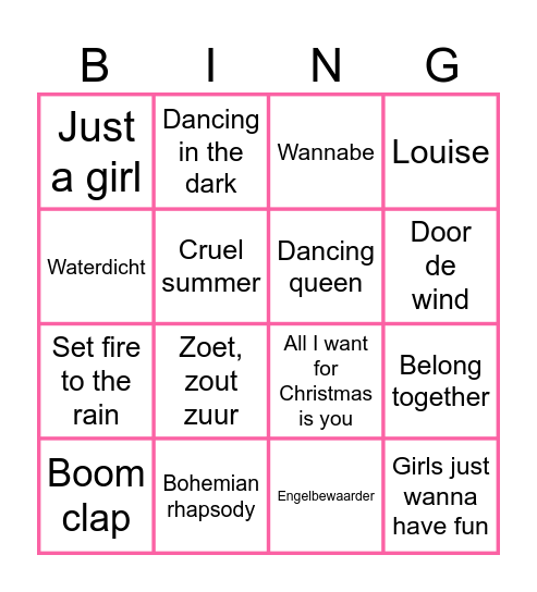 Ronde 1 Bingo Card