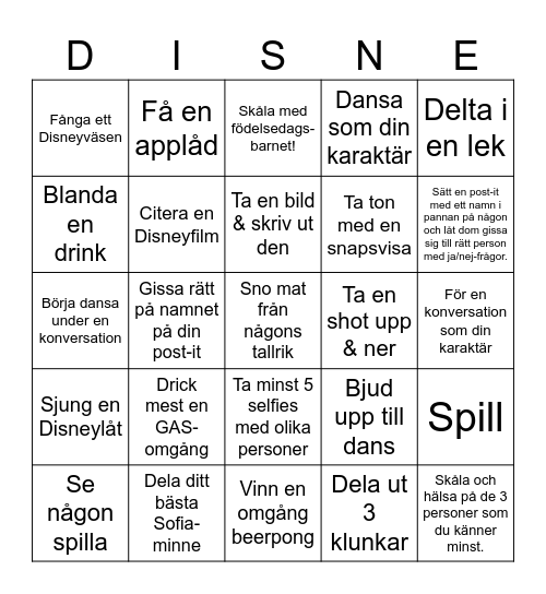 SOFIA 30! Bingo Card