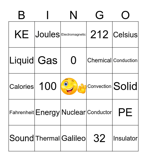 Science Bingo Card