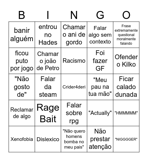 Bingo Santiago Bingo Card