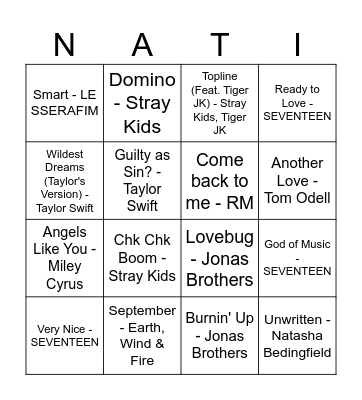 Nati bingo Card