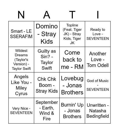 Nati bingo Card