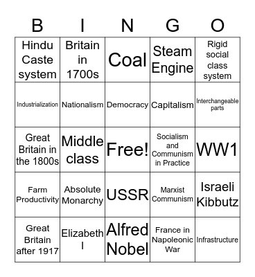 Master Vocabulary Review Bingo Card