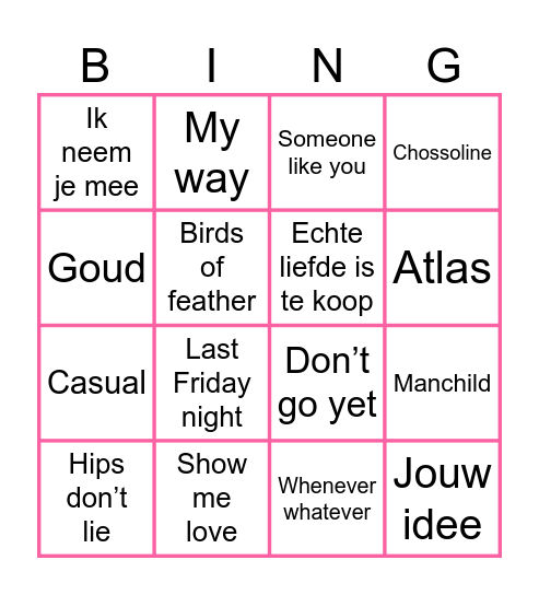 Ronde 2 Bingo Card
