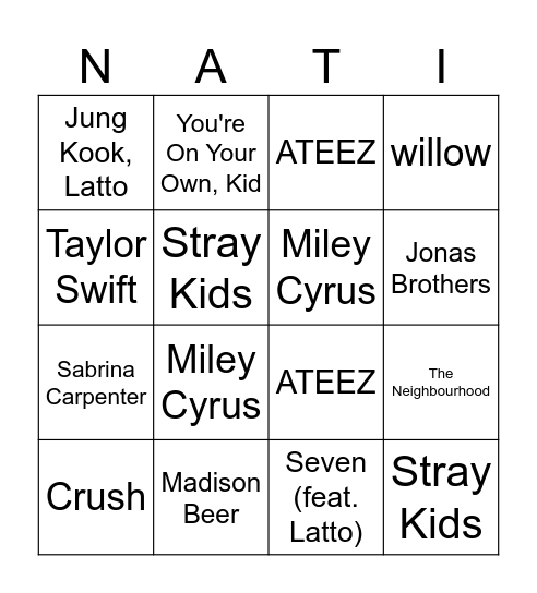 Nati bingo Card
