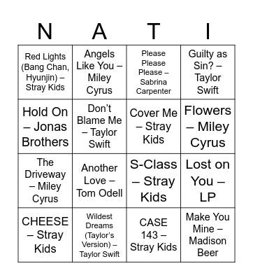 Nati bingo Card
