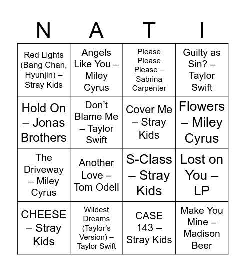 Nati bingo Card