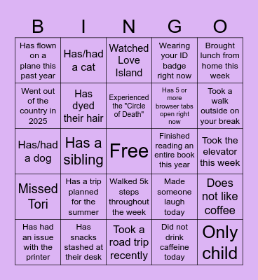 VITAS Bingo Card