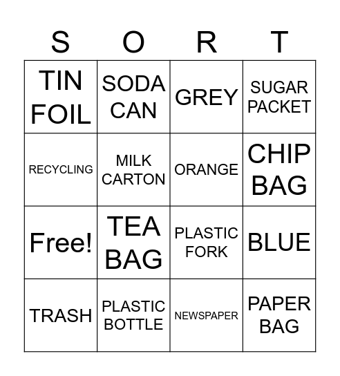 SORT SMART BINGO Card