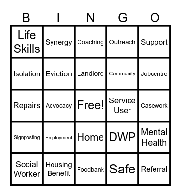 Synergy Brent Bingo Card