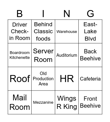 Liam's Whereabouts Bingo Card