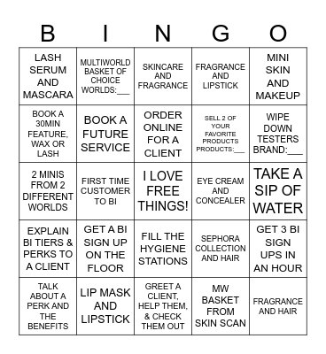 A BI BINGO Card