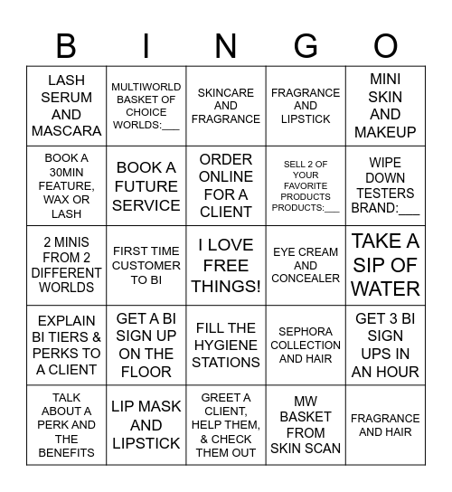 A BI BINGO Card