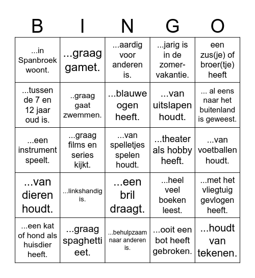 Kennismakingsbingo: Zoek iemand die... Bingo Card