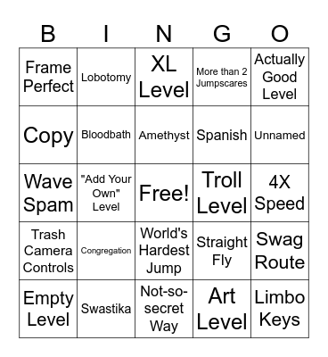 Recent Tab Bingo Card