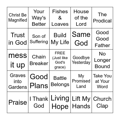 ✝️ JESUS MUSIC ✝️ Bingo Card