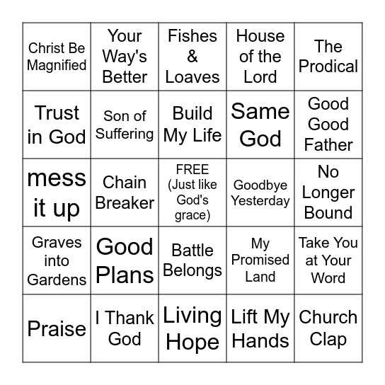 ✝️ JESUS MUSIC ✝️ Bingo Card