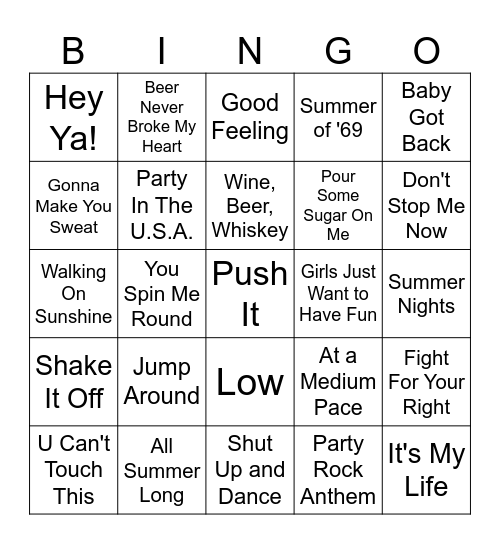 Anniversary Bingo Card