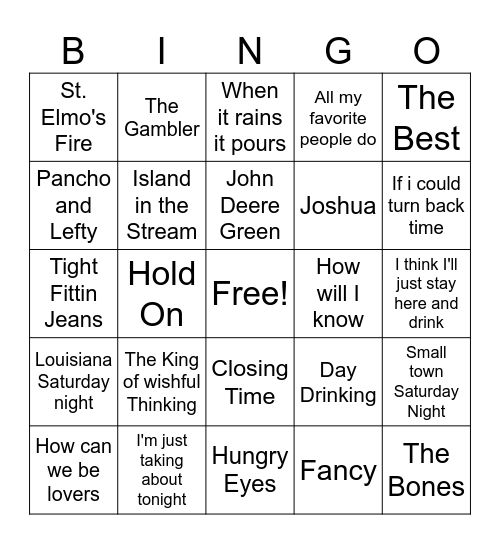 Music That Moves ME Bingo Card Music that moves me bingo card