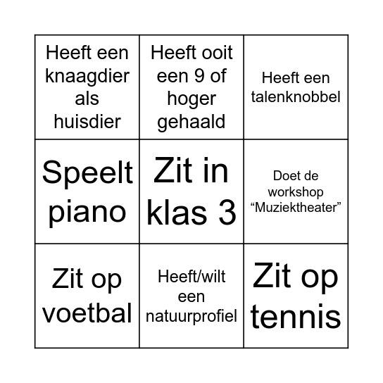 Thaleia Kennismaking Bingo Card