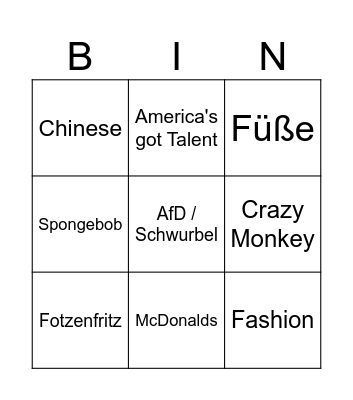 Instagram Reels Bingo Card