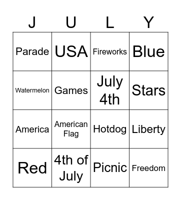 Happy Independence Day! Bingo Card