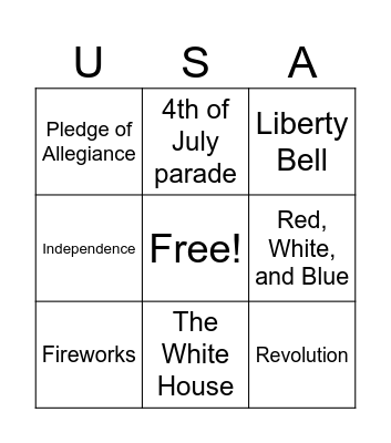 4th of July Bingo Card