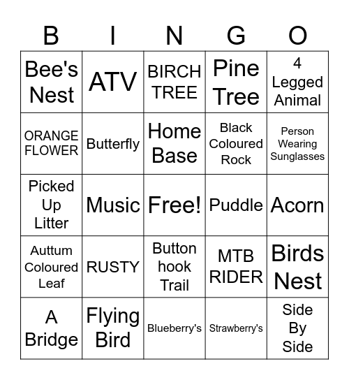 Walden Bingo Card